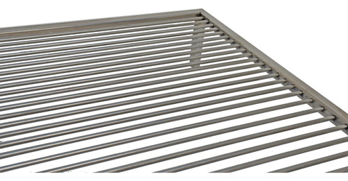 Parrilla Para Asado Móvil Quintu Flotante Hierro 90x60x14 Cm Plata