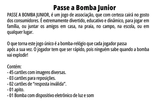 Jogo Passe a Bomba Júnior Algazarra