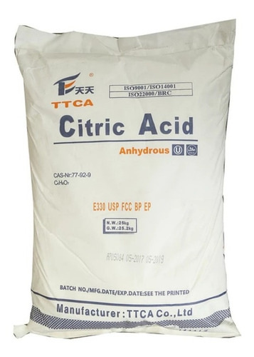 Acido Citrico Saco 25 Kg