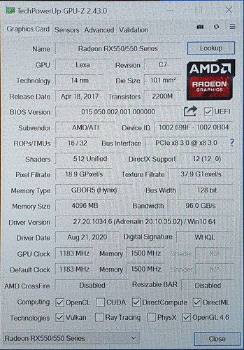 Imagem 8 de 10 de Placa De Vídeo Maxsun Radeon Rx550 4gb Gddr5 128bits !!!