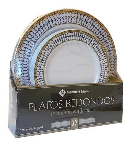 Platos Reutilizables Member's Mark Premium 32 Piezas