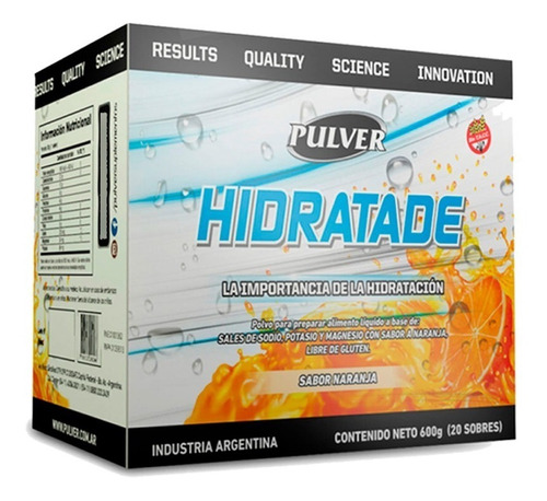 Hidratade Pulver 20 Sobres (600g) Bebida Deportiva Sin Tacc