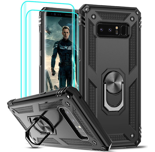 Funda Negra Para Galaxy Note 8 Con 2 Protectores De Panta...