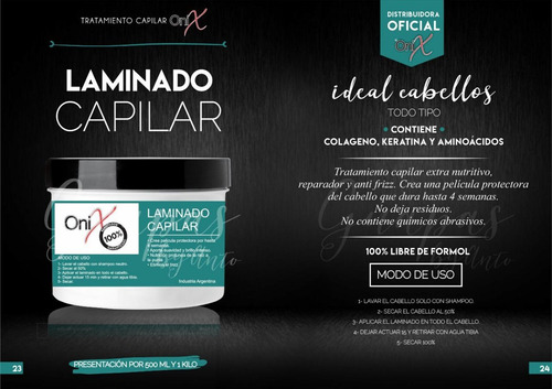 Alisado Laminado Oro Liquido Nutriciones X10 A Eleccion Onix