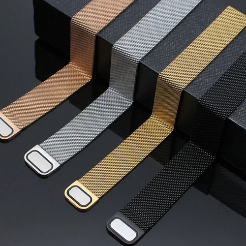 Pulseira Metal Milanes Compatível Com Apple Watch 9 41mm Cor Rose-gold