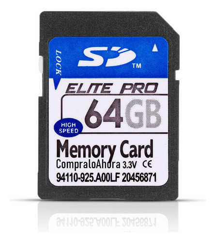 Tarjeta De Memoria Sd Elite Pro 64gb Lock System High Speed