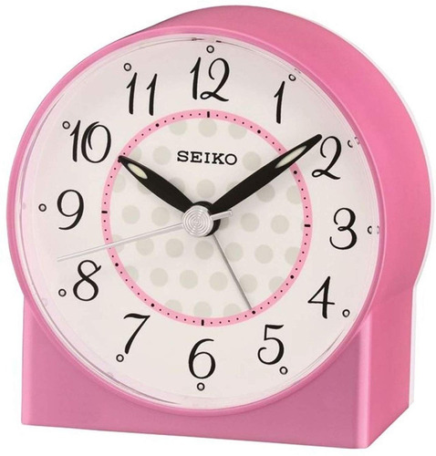 Reloj Despertador Seiko Qhe136p Rosa Gtia 1 Año Ag Oficial