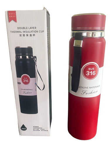 Termo De Acero Inoxidable De 1 Litro Rojo