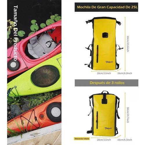 Bolsa Seca Impermeável De 25l Para Rafting E Mergulho Na Pra