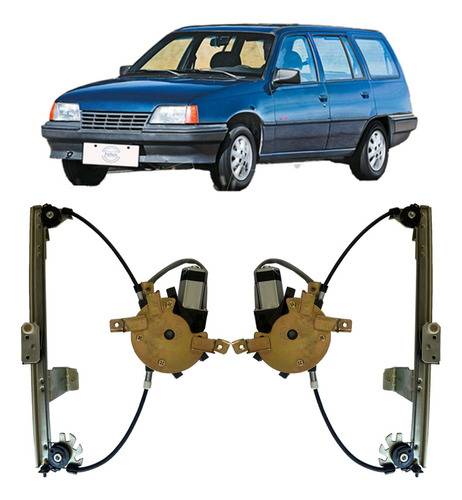 Par Máquina Vidro + Motor Ipanema 4 Portas Traseira Dir Esq