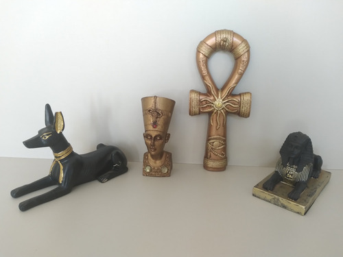 Esculturas Anúbis Esfinge Nefertiti Cruz Ansata Egito Antigo Variada (Usado)