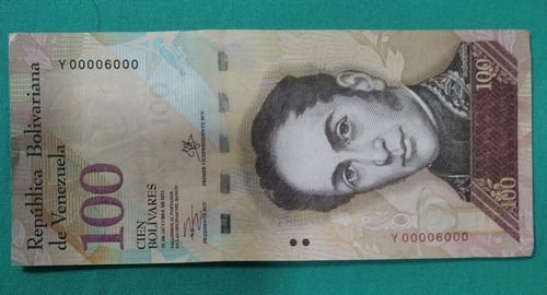 Billete De 100 Bolívares Con Serie Binumeral, Estado 9