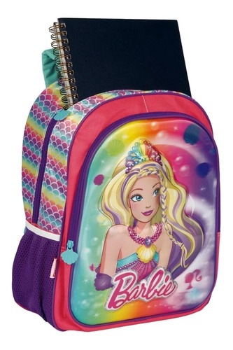 Mochila Escolar Barbie Sereia 18x 3d G Costas Sestini Menina Cor Violeta