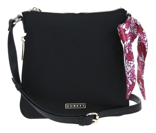 Bolso Gorétt Tipo Crossbody Mascada Rosa Flaxy Negro