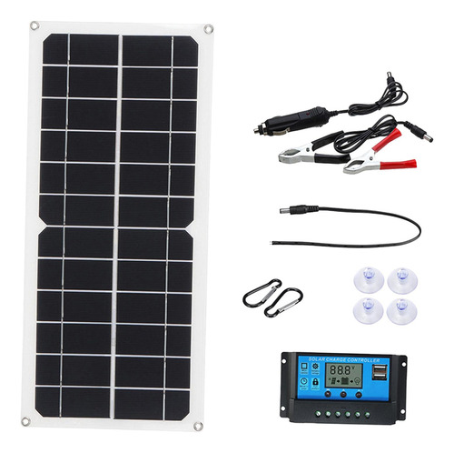 Kit De Panel Solar Controlador De Carga Usb Doble 10w 12v