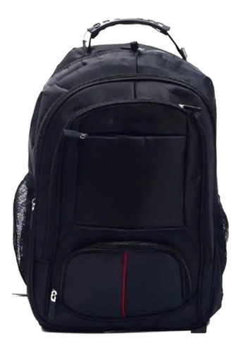 Mochila Wanderlust 19 3 Divisiones C/bolsillo En Base Color Negro