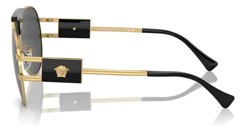 Gafas de sol Versace VE2252 10028763, color negro, color gris, diseño de medusa