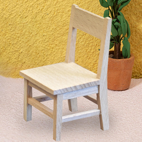 Mini Silla De Madera, Muebles De Casa De Muñecas A Escala