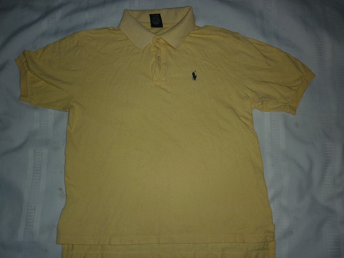 E Chomba Dama Polo Ralph Lauren Pique Amarillo Talle M 