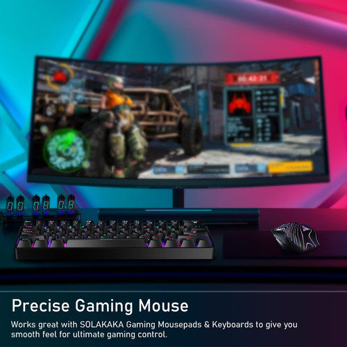 Mouse Sem Fio Para Jogos Solakaka Sm10 Rgb Tri-modes Bt5.0