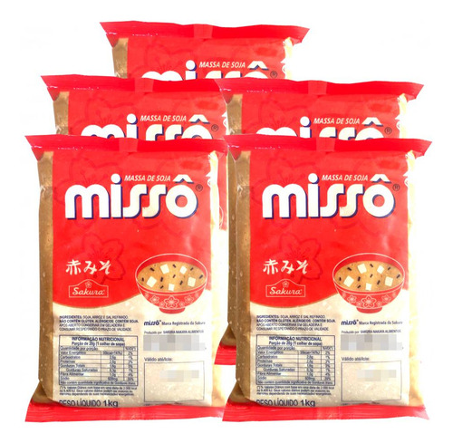 5kg Misso Sakura Massa De Soja P/ Missoshiro Aka Saudável