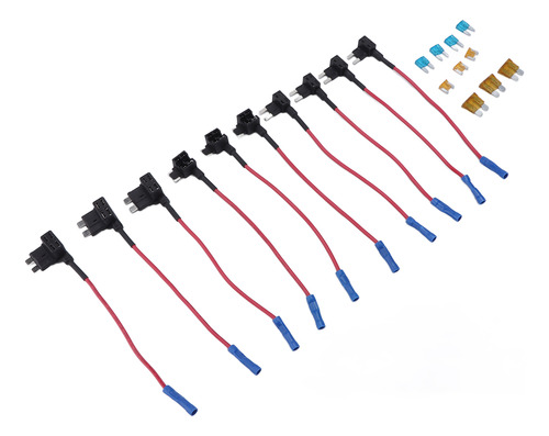 Paquete De 10 Adaptadores De Fusibles Para Coche, 12 V, Mult