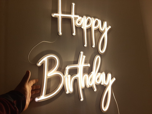 Letrero Led Neón Happy Birthday Luminoso G