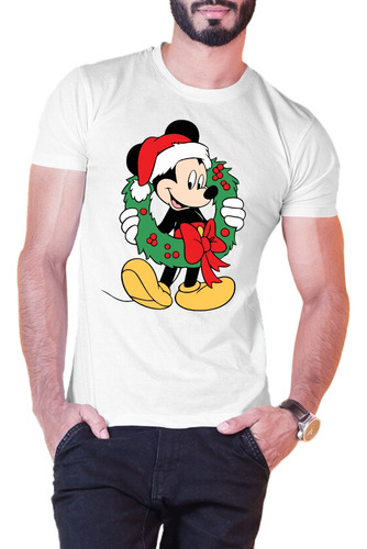 Playera Mickey Mouse Corona Navidad Regalos Familia Amigos