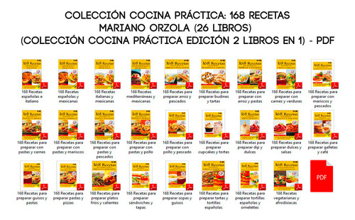 168 Recetas - Mariano Orzola Colección Única De 26 Libros