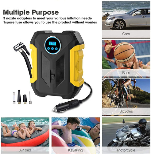 Imagen 7 de 8 de Compresor De Aire Digital Para Coche Auto, Bomba Infladora