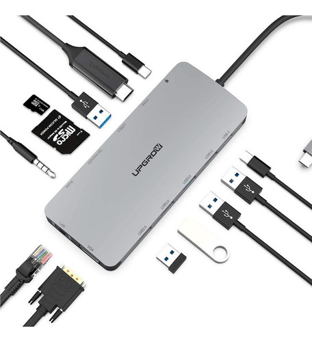 Hub Upgrow Usb Tipo C 13en1 Para Macbook Air 15 M4 A3241