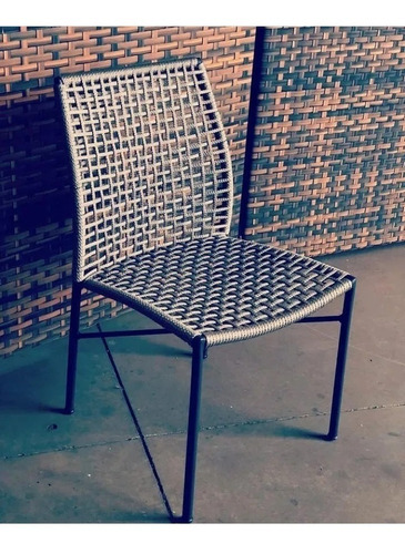 Imagem 3 de 9 de Cadeira De Alumino Com Corda Náutica , Sala, Cozinha, Deck