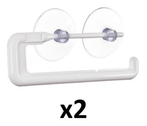 Kit X2 Porta Papel Cocina Soporte Adherente Ventosas Chupas