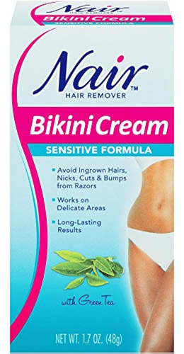 Nair Bikini Cream Con Fórmula Sensible Al Té Verde, 1.7 Oz