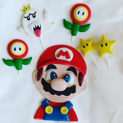 Mario Bros Topper O Apliques En Masa Flexible 