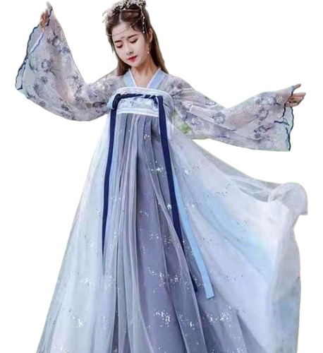 Vestido Hanfu De Flores Tradicional Para Mujer, Chino Antigu