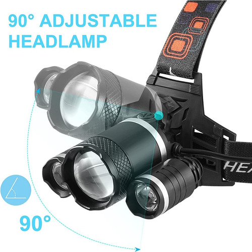 Linterna Led De Cabeza Recargable Tipo Minera 5000 Lumen
