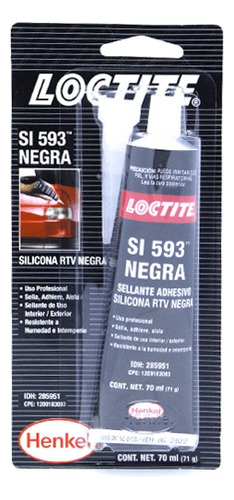 Formador De Juntas Loctite Silicón Rtv Negro De 70 Ml