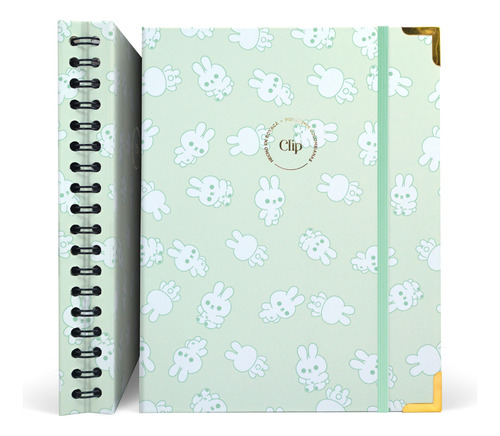 Cuaderno Premium Argollado 7 Materias Conejito Pastel