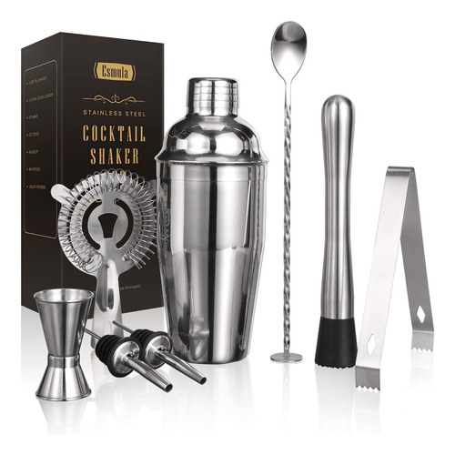 Kit De Bartender 8 Pzas Acero Inoxidable Marca Kitessensu