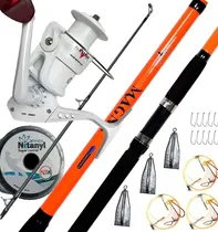 Comprar Combo Pesca Variada Pesada Caña Reel Tanza Albatros Rio Mar