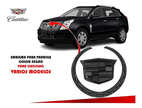 Emblema Para Parrilla Cadillac Negro 16 Cm