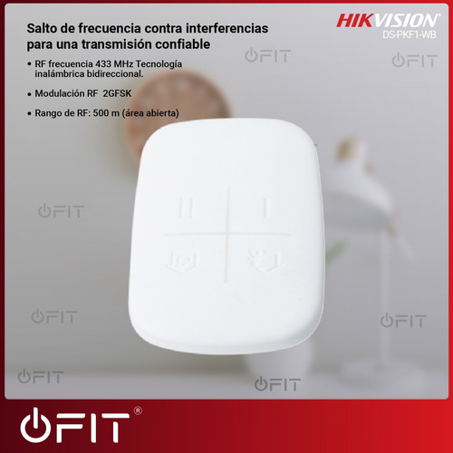 Imagen 6 de 11 de Control Remoto Inalambrico Hikvision Alarmas Axpro 4 Botones