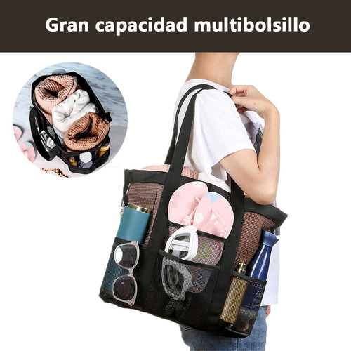 A Bolsa Para Playa Ligera, Lavable Y Plegable Gran Capacidad