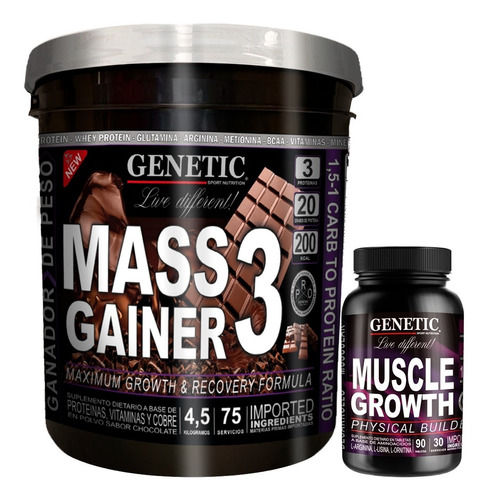 Aumento Muscular Mass Gainer Arginina Muscle Growth Genetic
