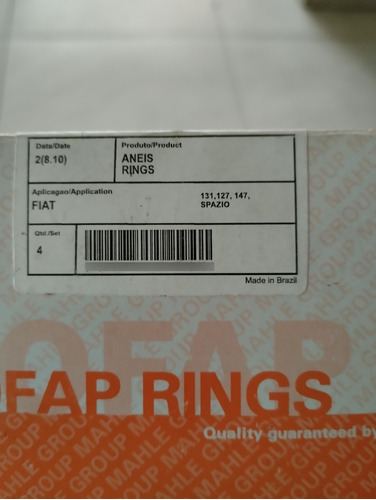 Anillos 0.80,0.40 Para Spazio,131,127,147marca Cofap 