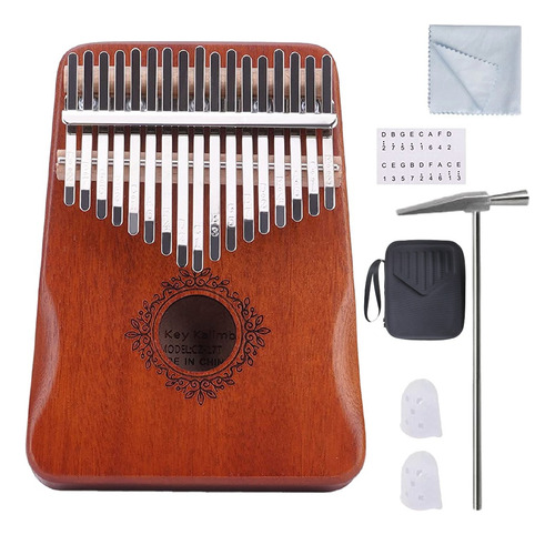 Kalimba Piano Pulgar 17 Teclas Instrumento Musical Madera Color Café