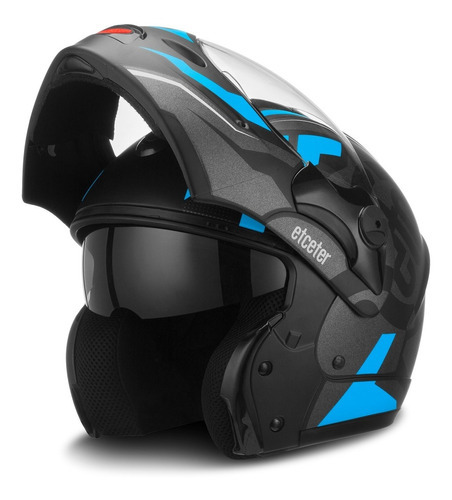 Capacete Escamoteável Captiva Stronger Faster Fosco Etceter Cor Azul Tamanho do capacete 62