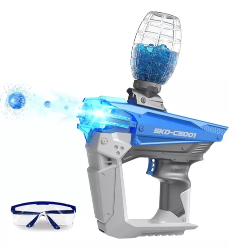 Pistola eléctrica de bolas de gel, lanzador de bolas de gel con 10000  rondas de gel, juguete de disparo automático de bolas de gel (azul)