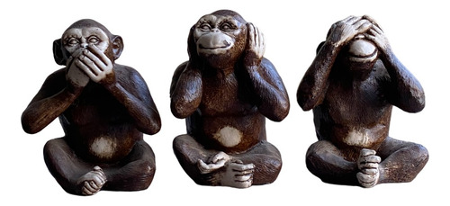 Los Tres Monos Sabios - 3 Figuras, De 17 Cm Cada Uno